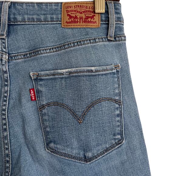 Levi’s 721 High Rise Skinny Jeans Women 30x30 Light Wash Frayed Hem Denim - Picture 5 of 7